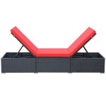 vidaXL Șezlong de plajă cu pernă, negru, poliratan vidaXL Șezlong de plajă cu pernă, negru, poliratan