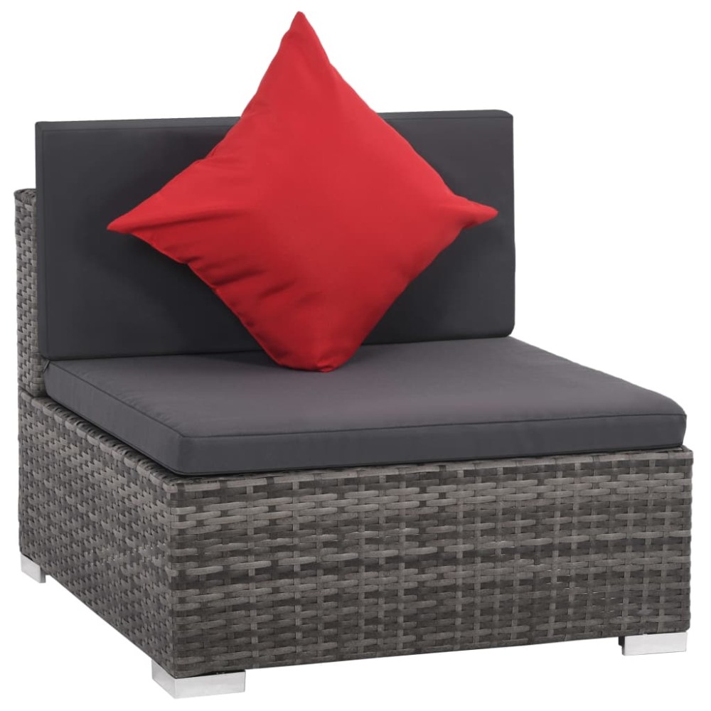 vidaXL Set mobilier de grădină cu perne, 8 piese, gri, poliratan