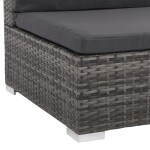 vidaXL Set mobilier de grădină cu perne, 8 piese, gri, poliratan vidaXL Set mobilier de grădină cu perne, 8 piese, gri, poliratan