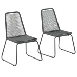 vidaXL Scaune de exterior, 2 buc., negru, poliratan vidaXL Scaune de exterior, 2 buc., negru, poliratan