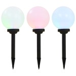 vidaXL Lămpi solare de exterior cu LED, 3 buc, 20 cm, RGB, sferic