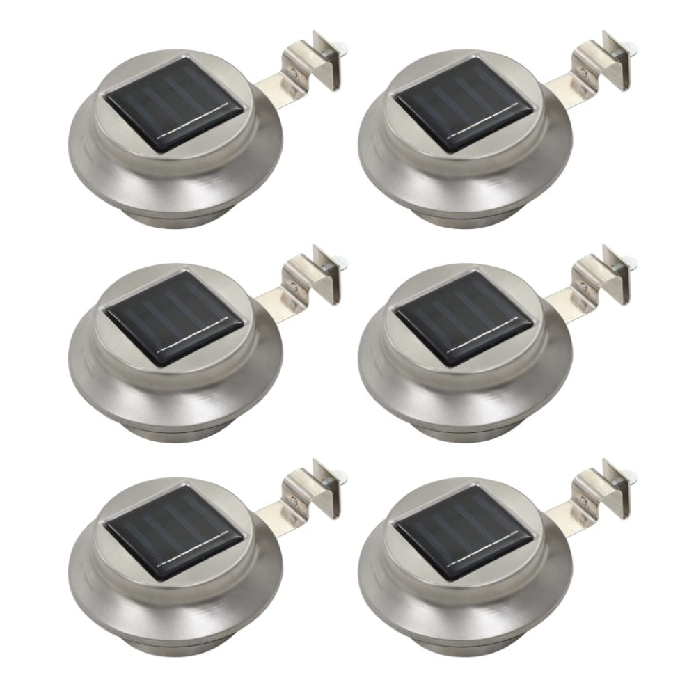 vidaXL Lămpi solare de exterior cu LED, 6 buc., alb, 12 cm, rotund