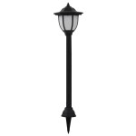 vidaXL Lămpi solare de exterior cu LED, 3 buc, negru