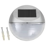 vidaXL Lămpi solare de exterior cu LED-uri, 12 buc., argintiu, rotund