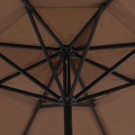 vidaXL Umbrelă soare exterior cu stâlp aluminiu gri taupe 500 cm vidaXL Umbrelă soare exterior cu stâlp aluminiu gri taupe 500 cm
