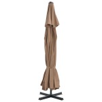 vidaXL Umbrelă soare exterior cu stâlp aluminiu gri taupe 500 cm vidaXL Umbrelă soare exterior cu stâlp aluminiu gri taupe 500 cm