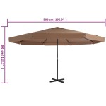 vidaXL Umbrelă soare exterior cu stâlp aluminiu gri taupe 500 cm vidaXL Umbrelă soare exterior cu stâlp aluminiu gri taupe 500 cm