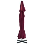 vidaXL Umbrelă de soare de exterior stâlp aluminiu roșu bordo 500 cm vidaXL Umbrelă de soare de exterior stâlp aluminiu roșu bordo 500 cm