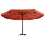vidaXL Umbrelă de soare exterior cu stâlp aluminiu, cărămiziu, 500 cm vidaXL Umbrelă de soare exterior cu stâlp aluminiu, cărămiziu, 500 cm