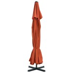 vidaXL Umbrelă de soare exterior cu stâlp aluminiu, cărămiziu, 500 cm vidaXL Umbrelă de soare exterior cu stâlp aluminiu, cărămiziu, 500 cm