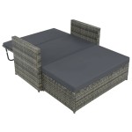 vidaXL Set mobilier de grădină cu perne, 2 piese, gri, poliratan vidaXL Set mobilier de grădină cu perne, 2 piese, gri, poliratan