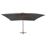 vidaXL Umbrelă în consolă cu stâlp din lemn, antracit, 400 x 300 cm