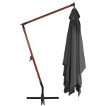 vidaXL Umbrelă în consolă cu stâlp din lemn, antracit, 400 x 300 cm