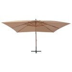 vidaXL Umbrelă consolă de grădină cu stâlp din lemn, taupe, 400x300 cm vidaXL Umbrelă consolă de grădină cu stâlp din lemn, taupe, 400x300 cm
