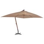 vidaXL Umbrelă consolă de grădină cu stâlp din lemn, taupe, 400x300 cm vidaXL Umbrelă consolă de grădină cu stâlp din lemn, taupe, 400x300 cm