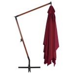 vidaXL Umbrelă consolă de grădină cu stâlp din lemn, bordo, 400x300 cm