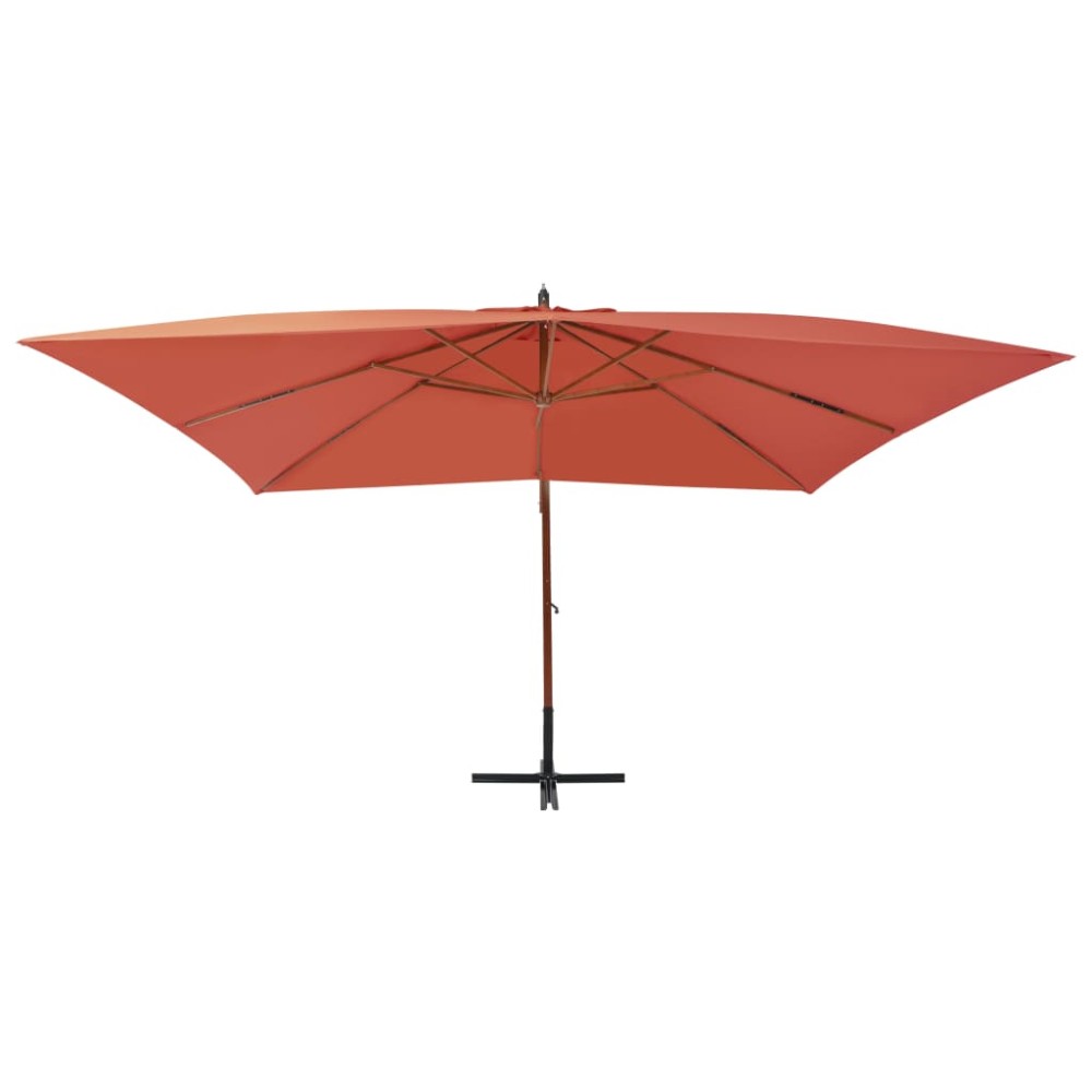 vidaXL Umbrelă în consolă cu stâlp din lemn, cărămiziu, 400x300 cm