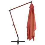 vidaXL Umbrelă în consolă cu stâlp din lemn, cărămiziu, 400x300 cm vidaXL Umbrelă în consolă cu stâlp din lemn, cărămiziu, 400x300 cm