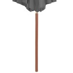 vidaXL Umbrelă de soare de exterior, stâlp din lemn, 300 cm, antracit