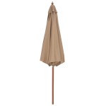 vidaXL Umbrelă soare de exterior, stâlp metalic, 300 cm, gri taupe