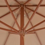 vidaXL Umbrelă soare de exterior, stâlp metalic, 300 cm, gri taupe