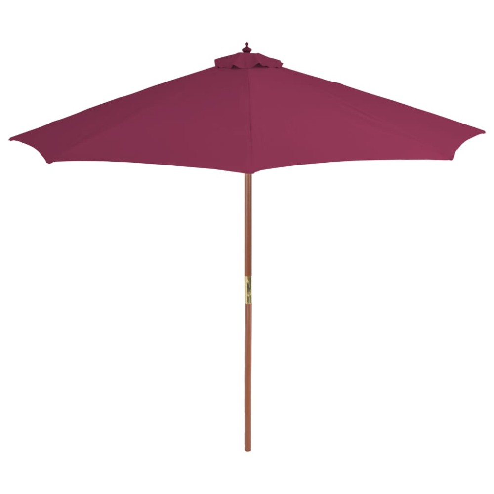 vidaXL Umbrelă de soare exterior, stâlp din lemn, 300 cm, roșu bordo