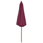 vidaXL Umbrelă de soare exterior, stâlp din lemn, 300 cm, roșu bordo vidaXL Umbrelă de soare exterior, stâlp din lemn, 300 cm, roșu bordo