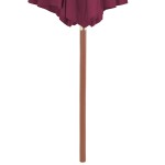 vidaXL Umbrelă de soare exterior, stâlp din lemn, 300 cm, roșu bordo vidaXL Umbrelă de soare exterior, stâlp din lemn, 300 cm, roșu bordo