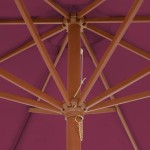 vidaXL Umbrelă de soare exterior, stâlp din lemn, 300 cm, roșu bordo vidaXL Umbrelă de soare exterior, stâlp din lemn, 300 cm, roșu bordo