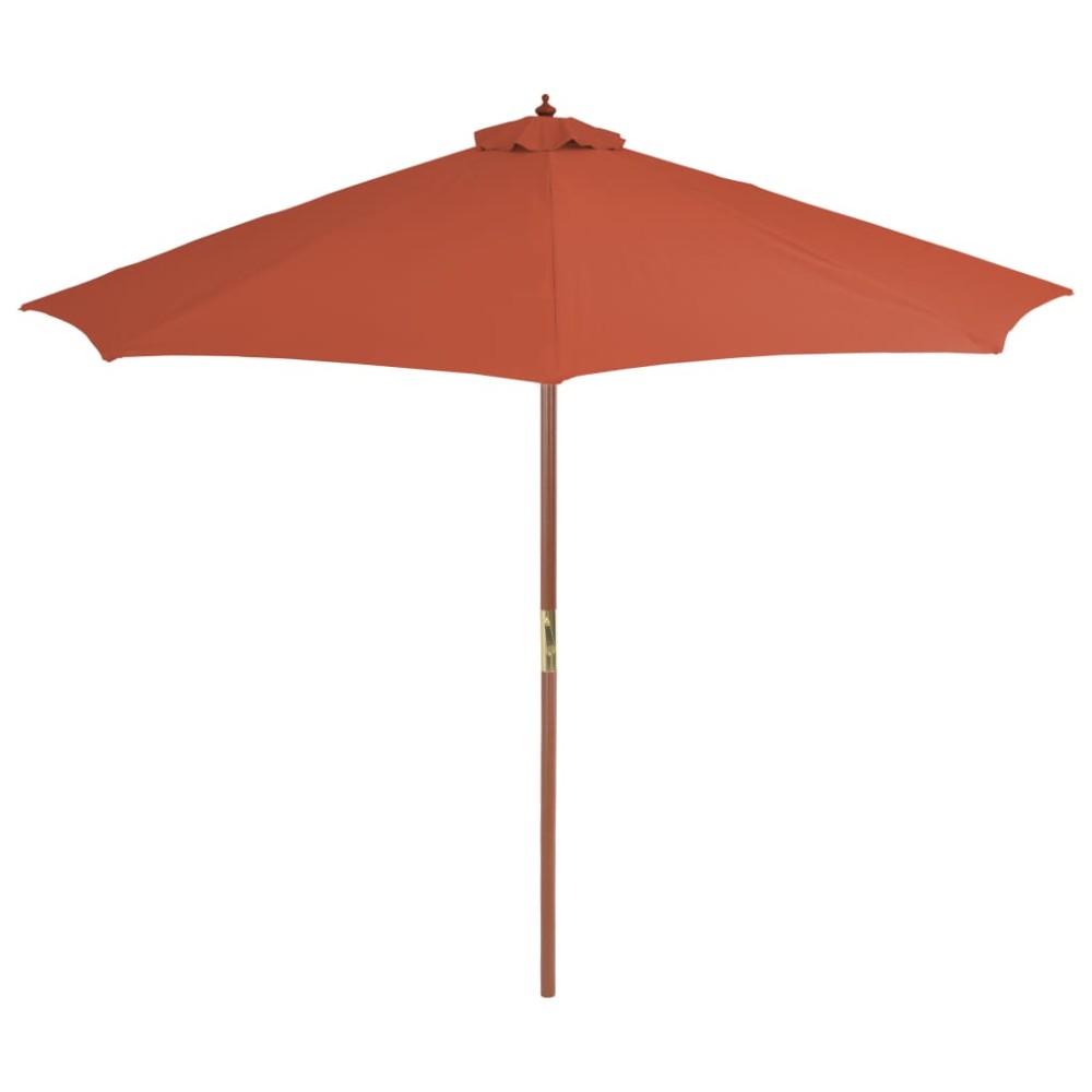 vidaXL Umbrelă de exterior cu stâlp din lemn, 300 cm, teracotă
