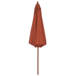 vidaXL Umbrelă de exterior cu stâlp din lemn, 300 cm, teracotă