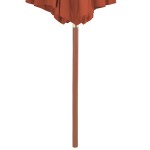 vidaXL Umbrelă de exterior cu stâlp din lemn, 300 cm, teracotă