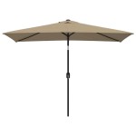 vidaXL Umbrelă de soare exterior, stâlp metalic, gri taupe, 300x200 cm vidaXL Umbrelă de soare exterior, stâlp metalic, gri taupe, 300x200 cm