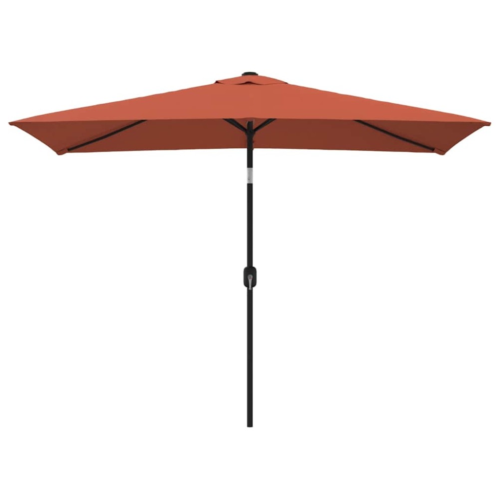 vidaXL Umbrelă de soare exterior, stâlp metalic, cărămiziu, 300x200 cm