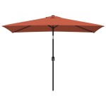 vidaXL Umbrelă de soare exterior, stâlp metalic, cărămiziu, 300x200 cm vidaXL Umbrelă de soare exterior, stâlp metalic, cărămiziu, 300x200 cm