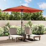 vidaXL Umbrelă de soare exterior, stâlp metalic, cărămiziu, 300x200 cm vidaXL Umbrelă de soare exterior, stâlp metalic, cărămiziu, 300x200 cm