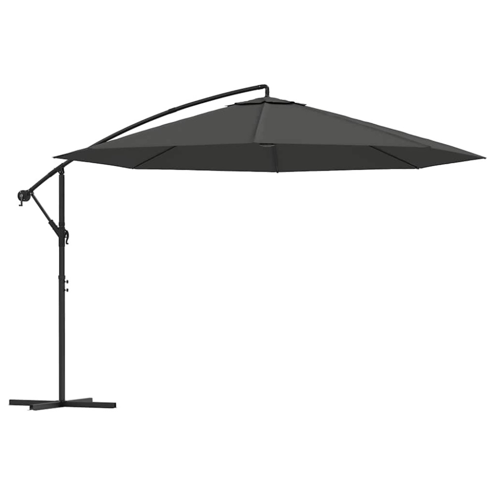 vidaXL Umbrelă în consolă cu stâlp din aluminiu, 350 cm, antracit