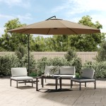 vidaXL Umbrelă consolă de grădină cu stâlp din aluminiu, taupe, 350 cm vidaXL Umbrelă consolă de grădină cu stâlp din aluminiu, taupe, 350 cm