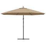 vidaXL Umbrelă consolă de grădină cu stâlp din aluminiu, taupe, 350 cm vidaXL Umbrelă consolă de grădină cu stâlp din aluminiu, taupe, 350 cm