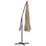 vidaXL Umbrelă consolă de grădină cu stâlp din aluminiu, taupe, 350 cm vidaXL Umbrelă consolă de grădină cu stâlp din aluminiu, taupe, 350 cm