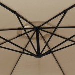vidaXL Umbrelă consolă de grădină cu stâlp din aluminiu, taupe, 350 cm vidaXL Umbrelă consolă de grădină cu stâlp din aluminiu, taupe, 350 cm