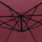 vidaXL Umbrelă consolă de grădină cu stâlp din aluminiu, bordo, 350 cm