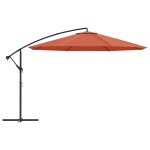vidaXL Umbrelă în consolă cu stâlp din aluminiu, 350 cm, cărămiziu vidaXL Umbrelă în consolă cu stâlp din aluminiu, 350 cm, cărămiziu