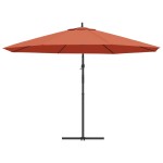 vidaXL Umbrelă în consolă cu stâlp din aluminiu, 350 cm, cărămiziu vidaXL Umbrelă în consolă cu stâlp din aluminiu, 350 cm, cărămiziu