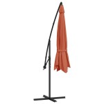 vidaXL Umbrelă în consolă cu stâlp din aluminiu, 350 cm, cărămiziu vidaXL Umbrelă în consolă cu stâlp din aluminiu, 350 cm, cărămiziu
