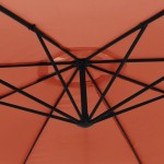 vidaXL Umbrelă în consolă cu stâlp din aluminiu, 350 cm, cărămiziu vidaXL Umbrelă în consolă cu stâlp din aluminiu, 350 cm, cărămiziu