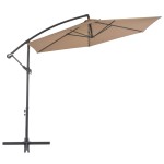 vidaXL Umbrelă consolă de grădină cu stâlp din aluminiu, taupe, 300 cm vidaXL Umbrelă consolă de grădină cu stâlp din aluminiu, taupe, 300 cm
