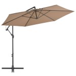 vidaXL Umbrelă consolă de grădină cu stâlp din aluminiu, taupe, 300 cm vidaXL Umbrelă consolă de grădină cu stâlp din aluminiu, taupe, 300 cm