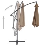 vidaXL Umbrelă consolă de grădină cu stâlp din aluminiu, taupe, 300 cm vidaXL Umbrelă consolă de grădină cu stâlp din aluminiu, taupe, 300 cm