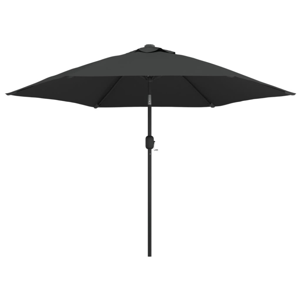 vidaXL Umbrelă de soare exterior cu LED & stâlp de oțel antracit 300cm